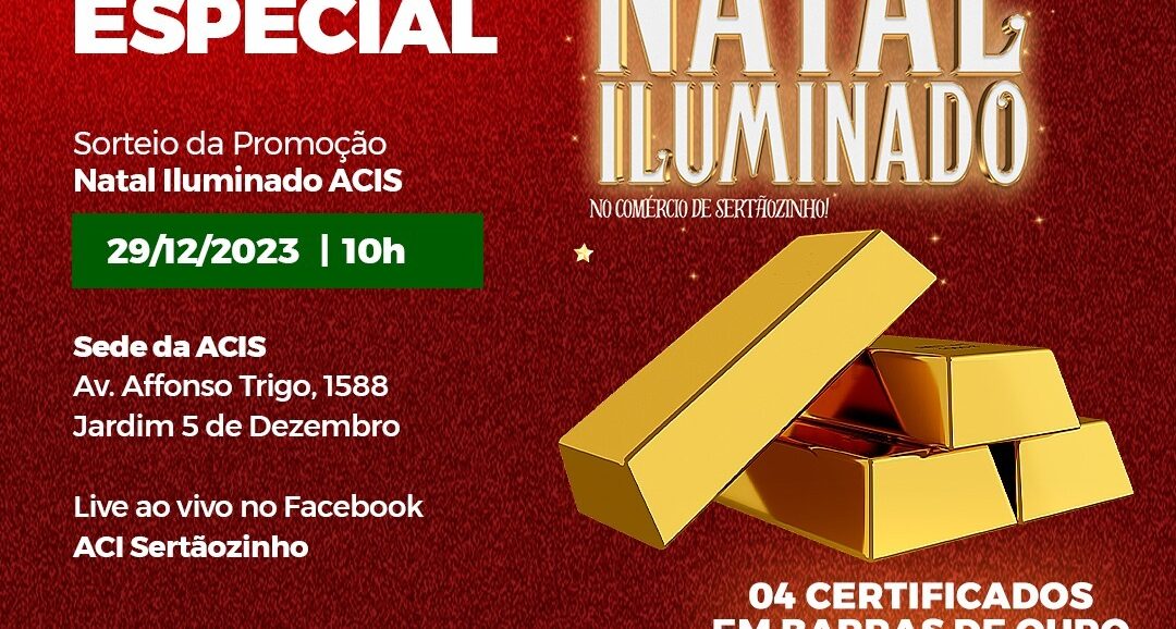 Convite para o sorteio da promoção Natal Iluminado